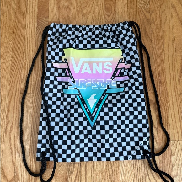 Vans Multicolor Checkered Drawstring Backpack - Picture 1 of 4